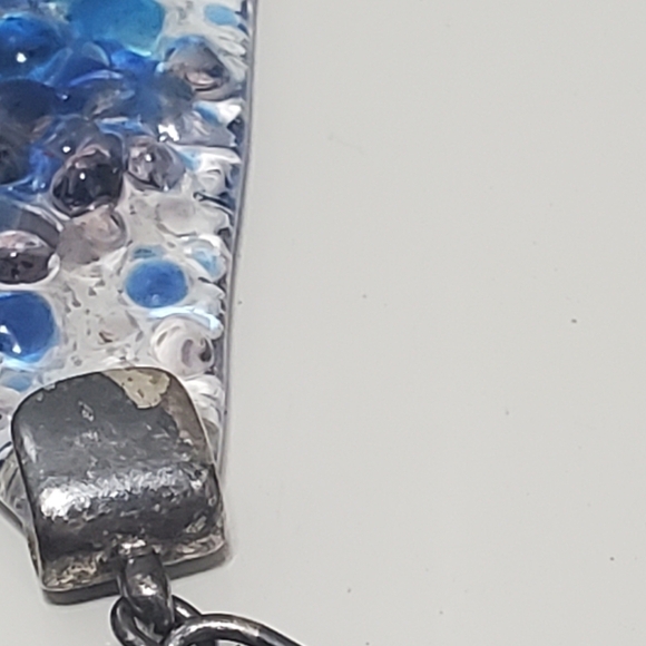 925 Silver Triangular Royal Blue Dangling Earrings For Women. 🌴 - Picture 4 of 4